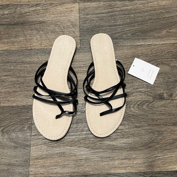 NEW LC Lauren Conrad Sodalite Women's Strappy Slide Sandals in Black Size 11 NWT - Picture 7 of 8